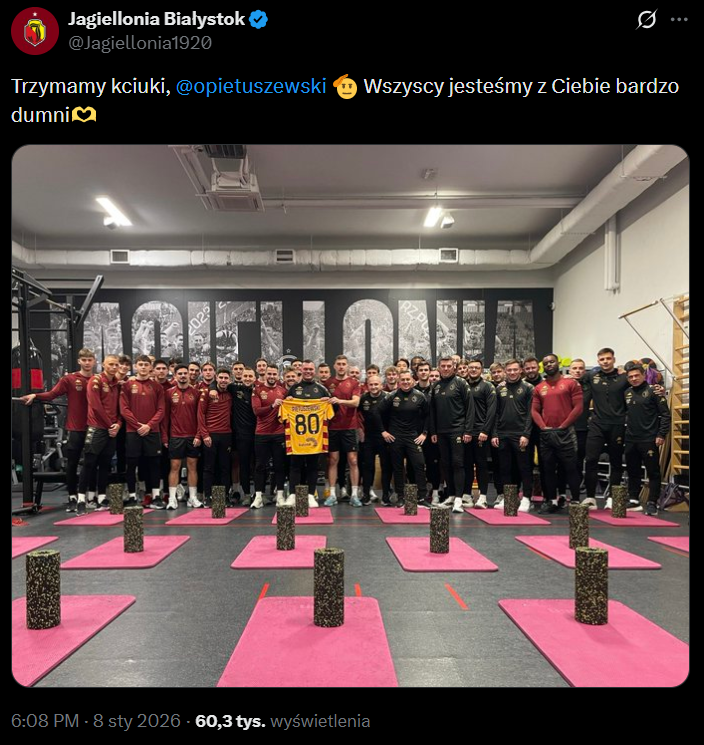 Tak cała Jagiellonia POŻEGNAŁA Oskara Pietuszewskiego! <3